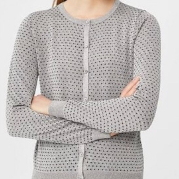 Mango Metallic Silver with Polka Dots Cardigan - Picture 1 of 4